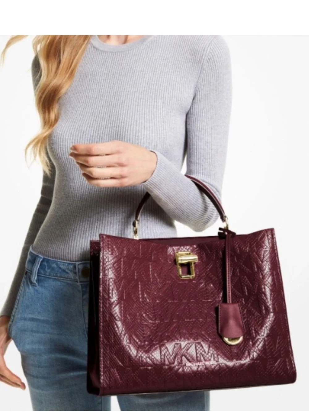 Michael kors Penelope signature logo satchel tote leather